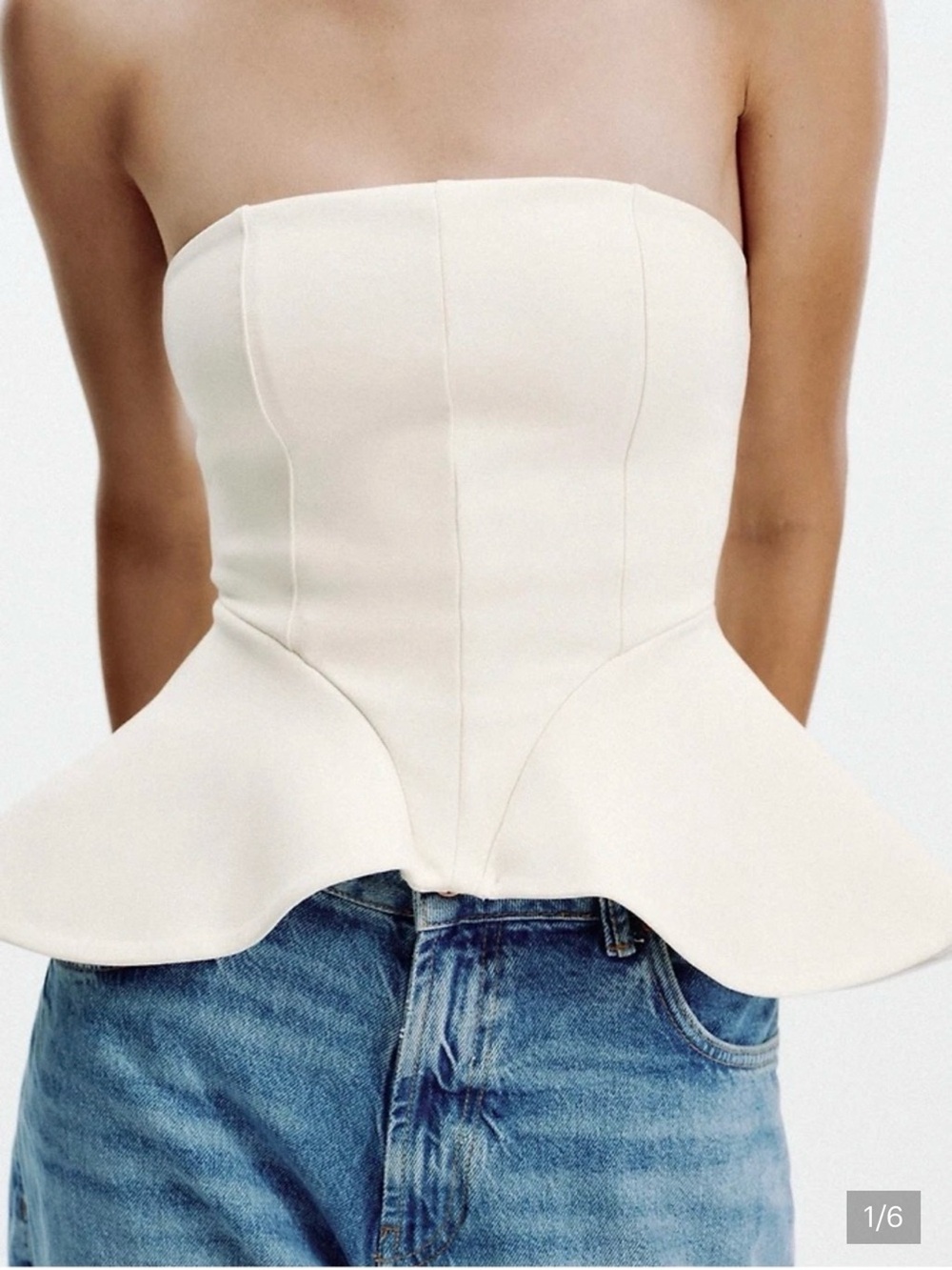 Zara Cream Peplum Top